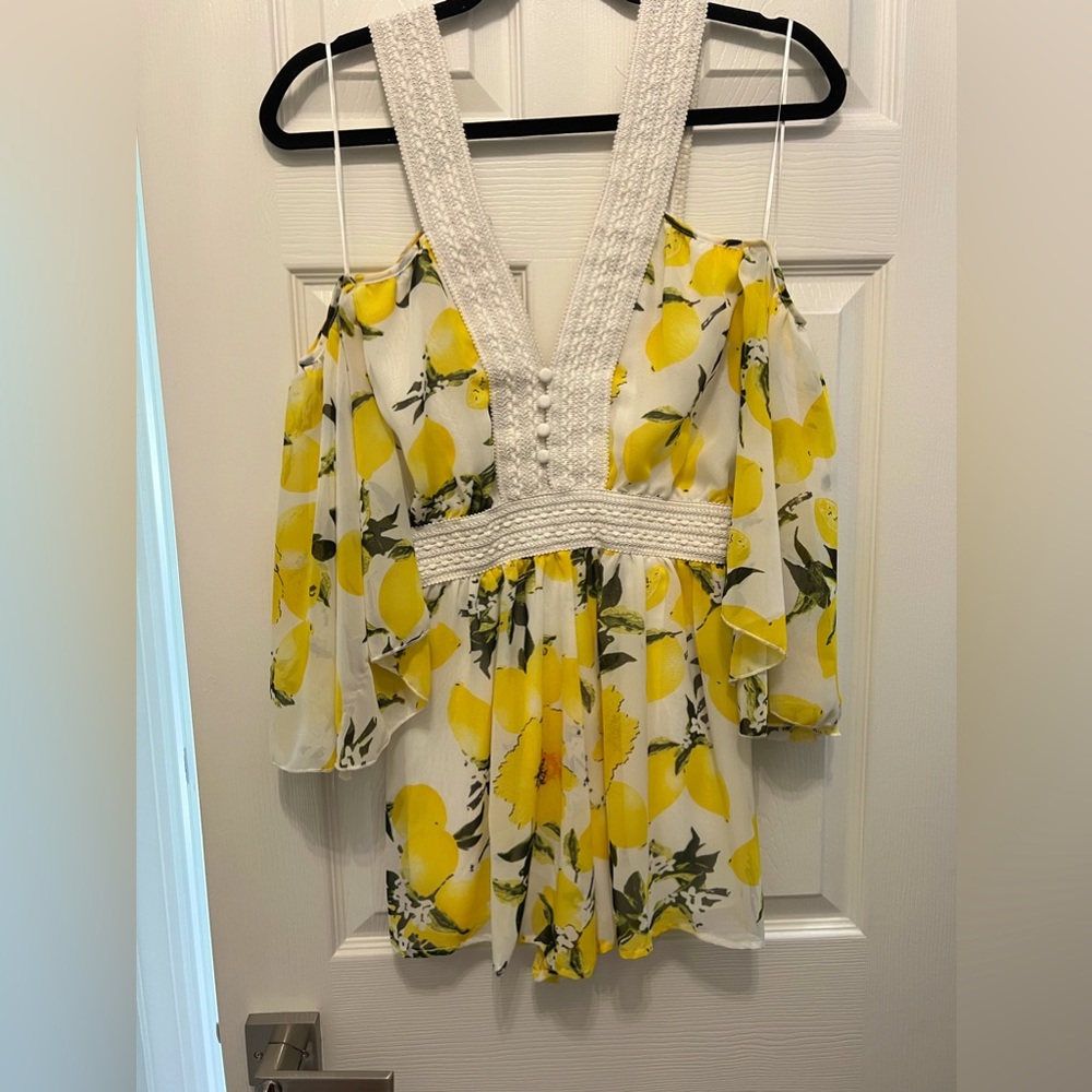 Brand new with tags Luxxel lemon romper size small